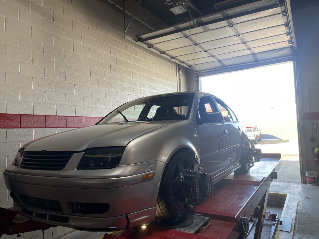 2003 Volkswagen Jetta with new tires and custom alignment at Atomic Autosports.