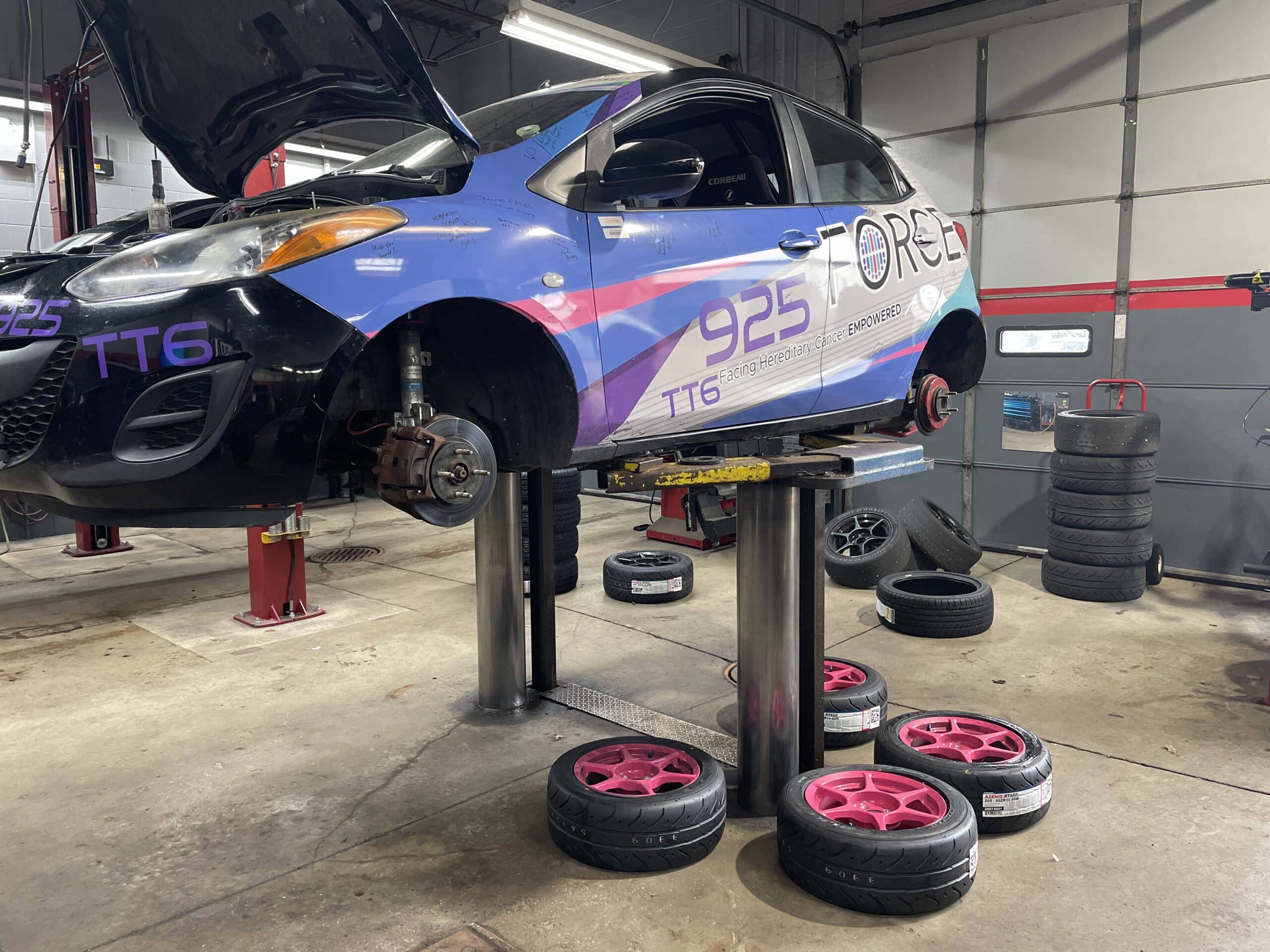Performance tire and setup work at Atomic Autosports in Wickliffe, Ohio