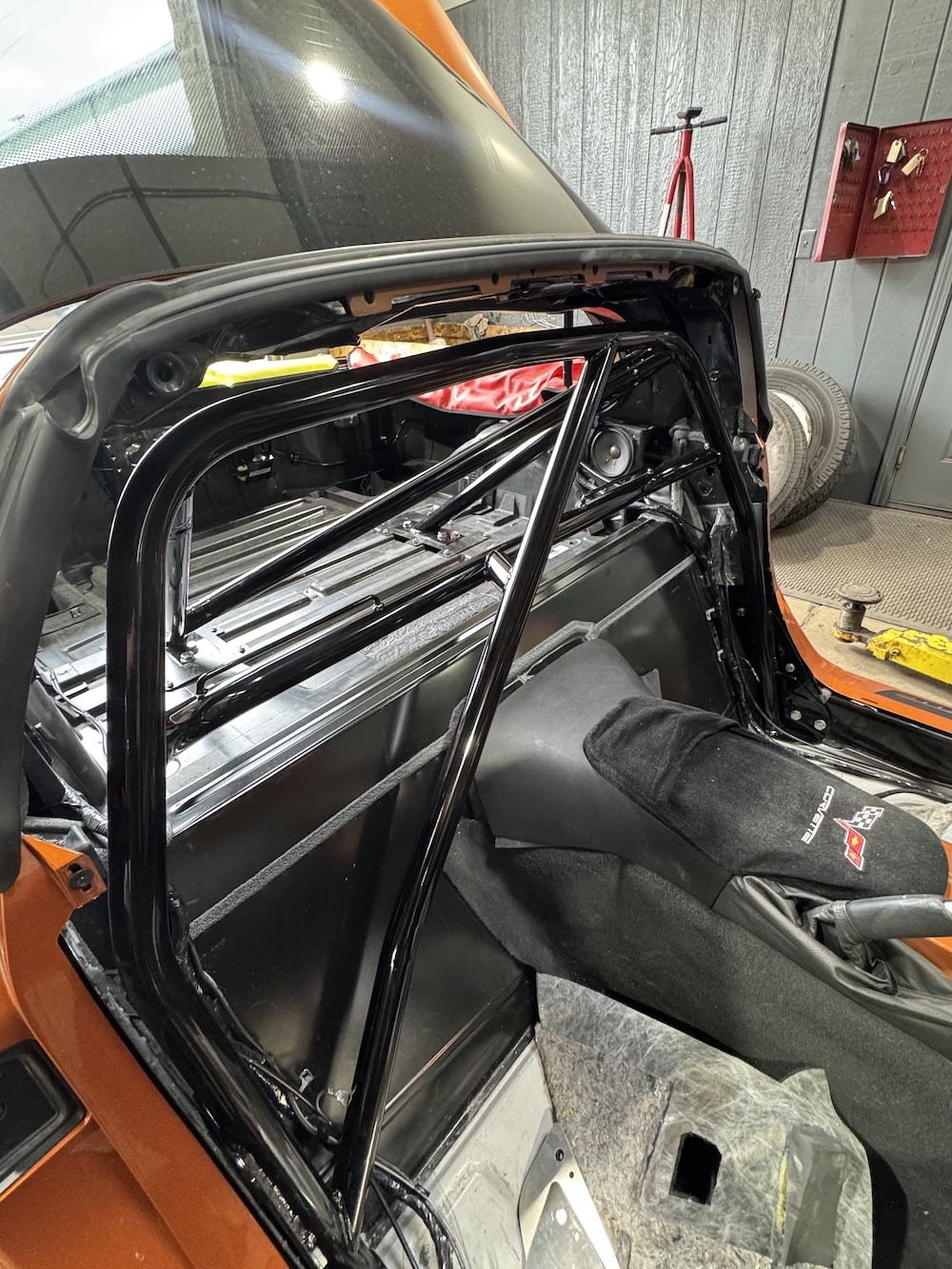 2007 Chevrolet Corvette LS2 — roll cage installation