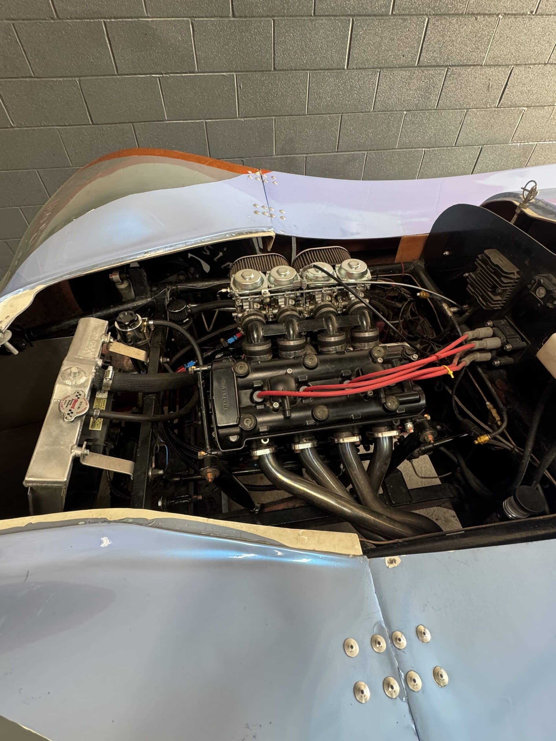 2006 INEX Thunder Roadster in the shop at Atomic Autosports during corner balance and alignment setup